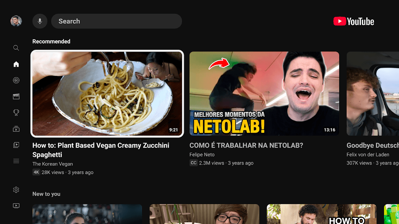 YouTube for Android TV — Screenshot 1
